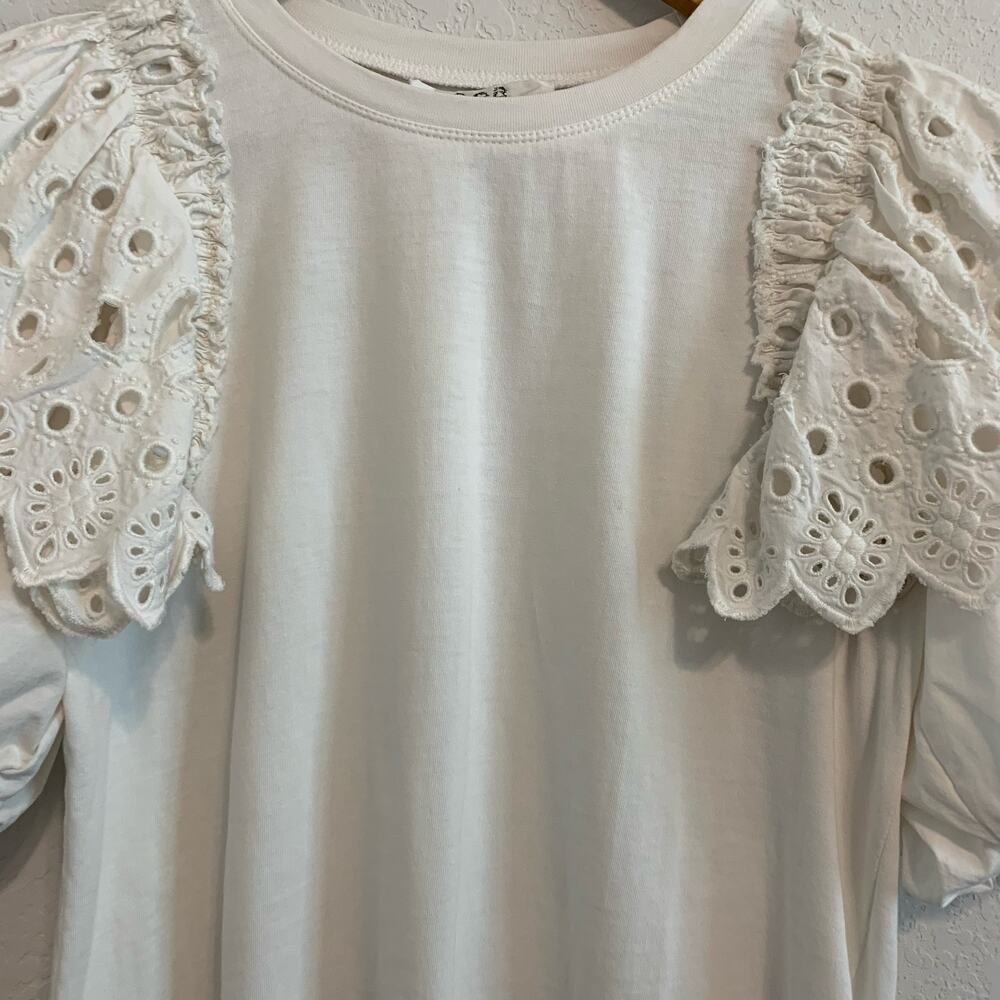 Sea New York Hazel Cream Eyelet Puff Sleeve Top - Picture 8 of 9